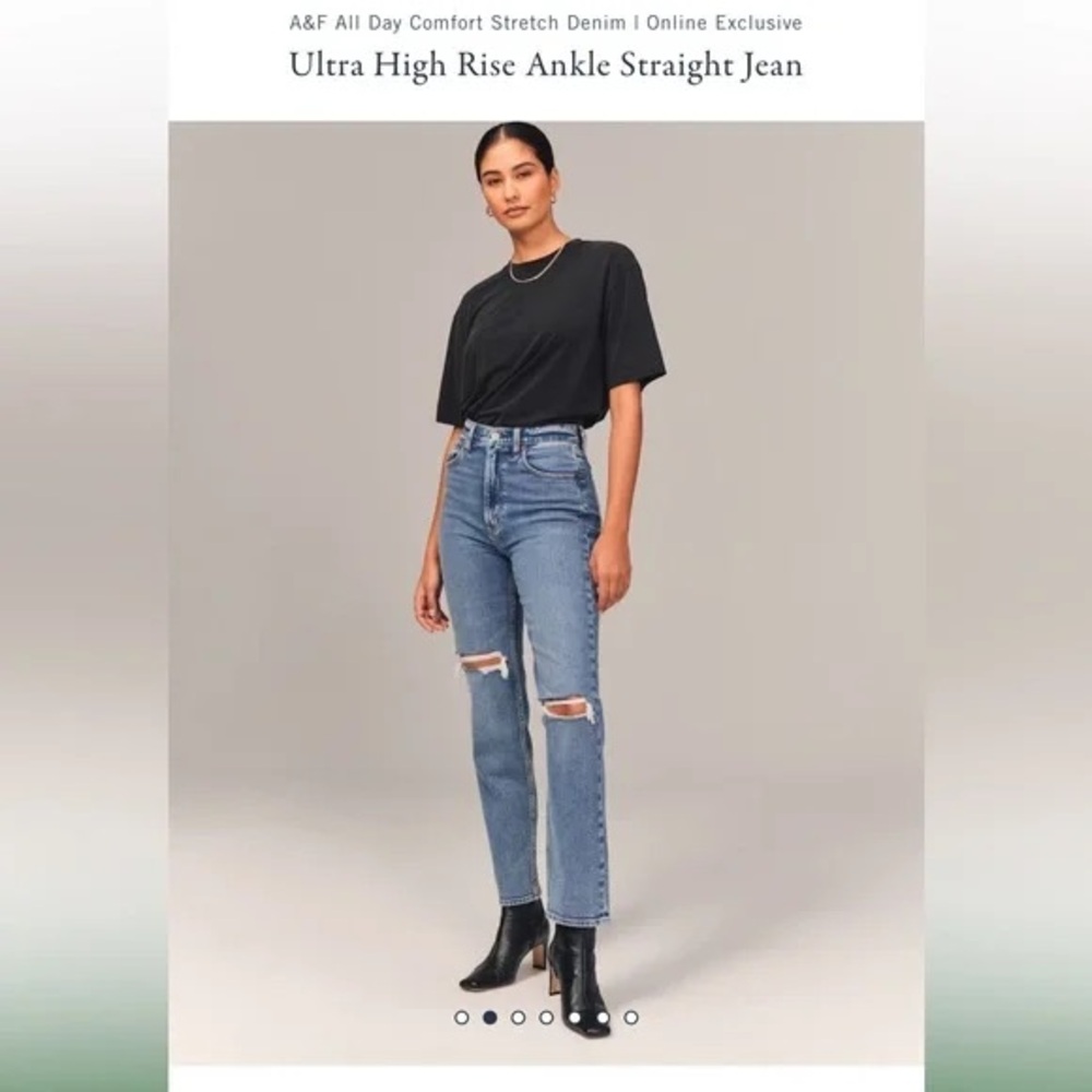 Abercrombie & Fitch The Ankle Straight Leg Ultra High Rise Jeans